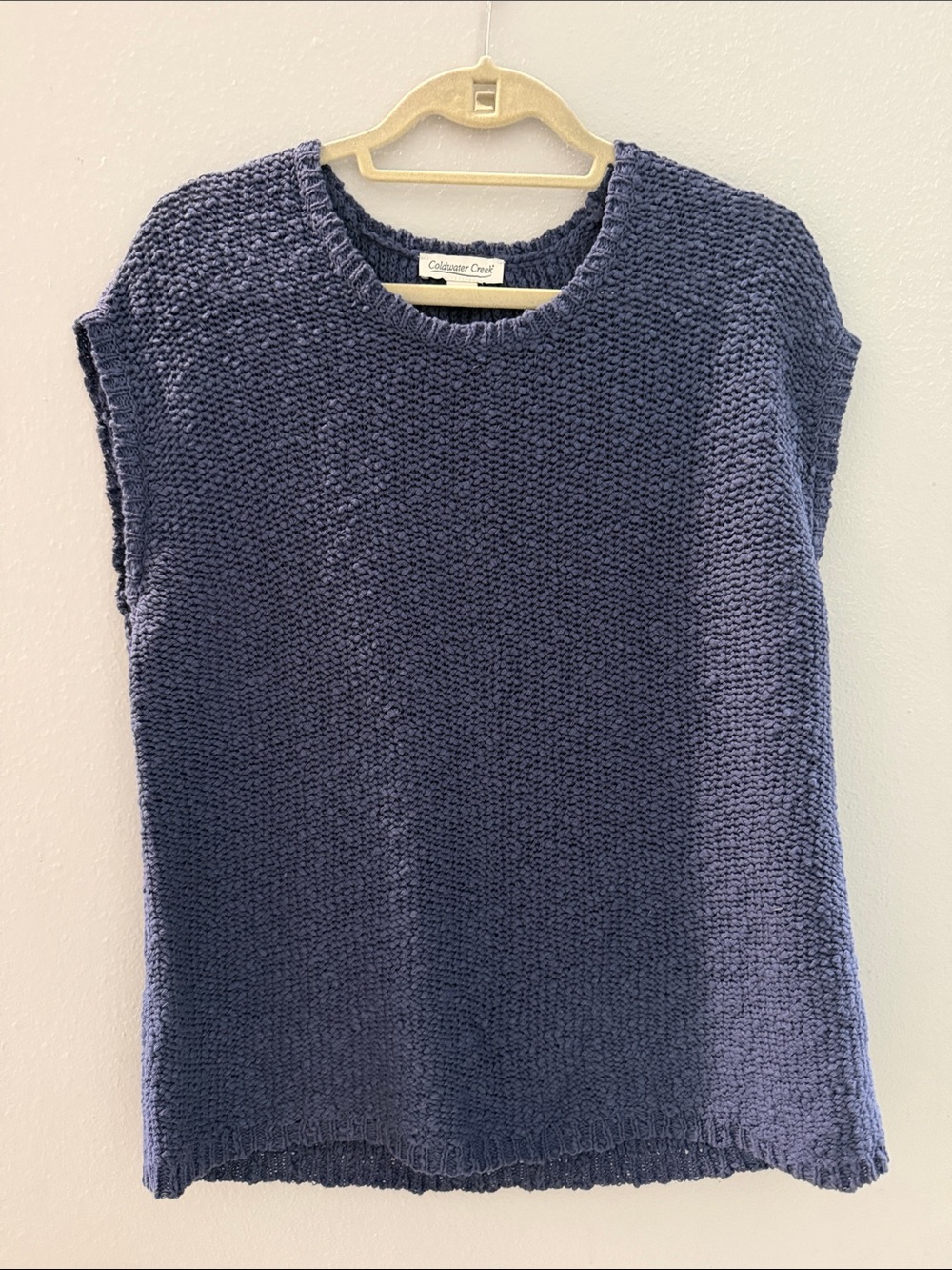 Coldwater Creek Navy Knit Sleeveless Sweater Shell